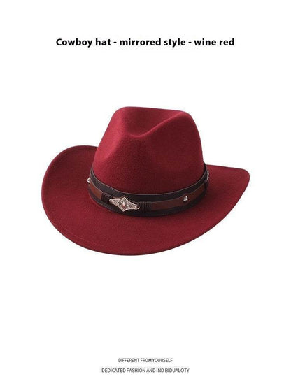 Woolen Cowboy Hat for Men & Women - Adjustable Ethnic Style Summer Accessory - Buy Center US
