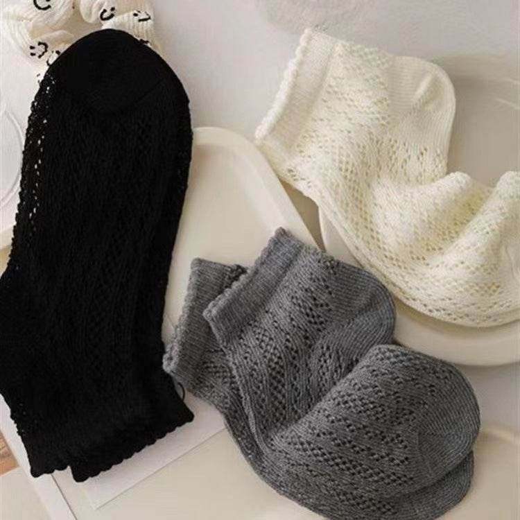 Women's Breathable Cotton Socks - Hollow Mesh, Antibacterial & Quick Drying - Buy Center US