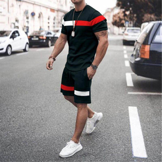 Men's Casual Printed T-Shirt & Shorts Set - Comfortable Sportswear - Buy Center US