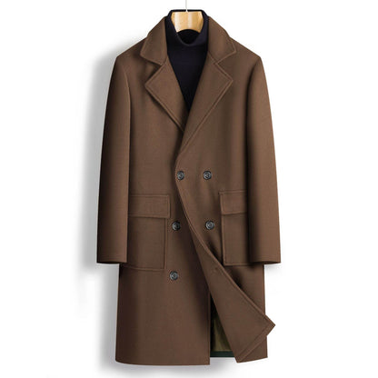 Buycenter Men's Double Breasted Mid-Length Coat - Stylish & Hooded - Buy Center US