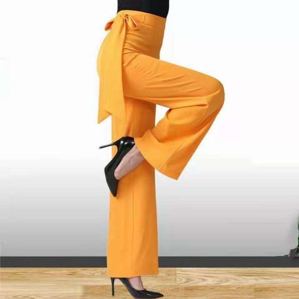 Women's Wide Leg Pants - High Waist Solid Color Draping Design - Buy Center US