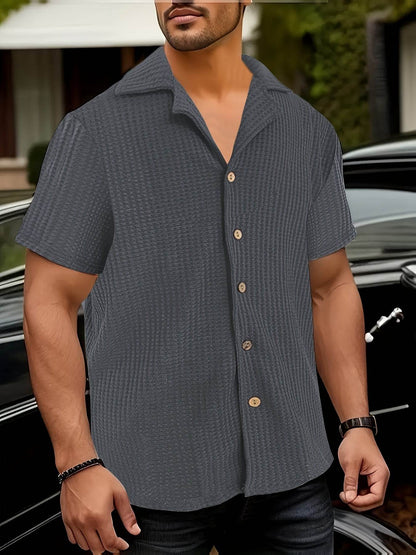 Men's Stretch Fit Casual Shirt - Lightweight, Breathable, Short Sleeve - Buy Center US