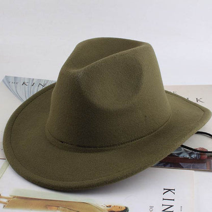 Woolen Cowboy Hat for Men & Women - Adjustable Ethnic Style Summer Accessory - Buy Center US