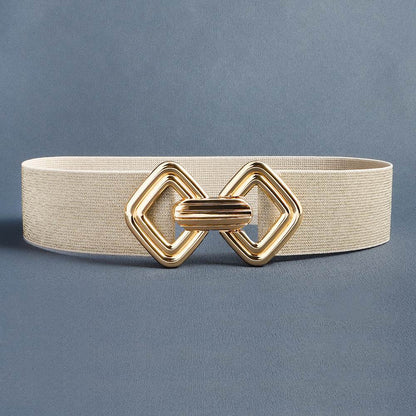 Stylish Wide Waist Elastic Belt for Women - Versatile PU Leather Design - Buy Center US