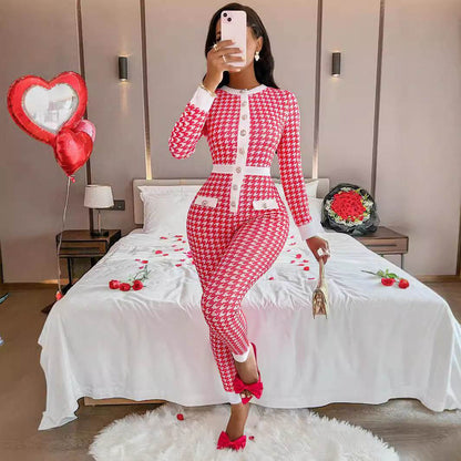 Autumn & Winter Women's Tight Jumpsuit - Mid Waist, Long Sleeve Style - Buy Center US