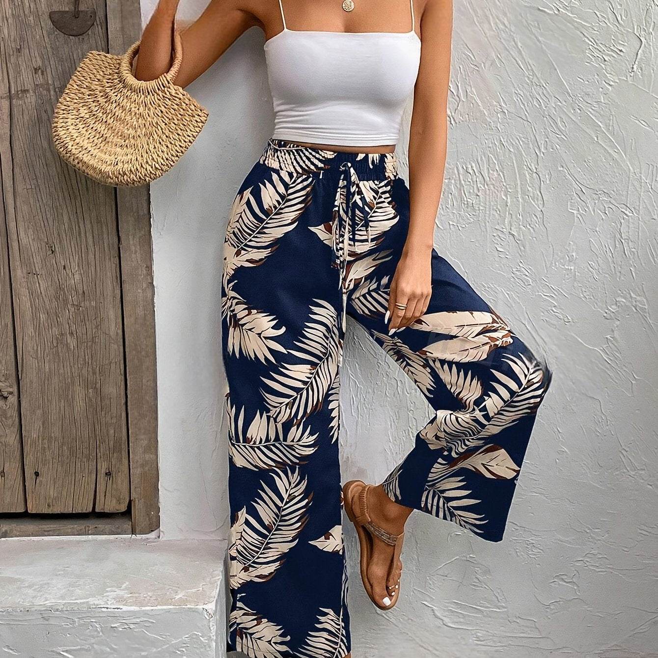 Floral Wide Leg Pants Spring Summer Style - Buy Center US