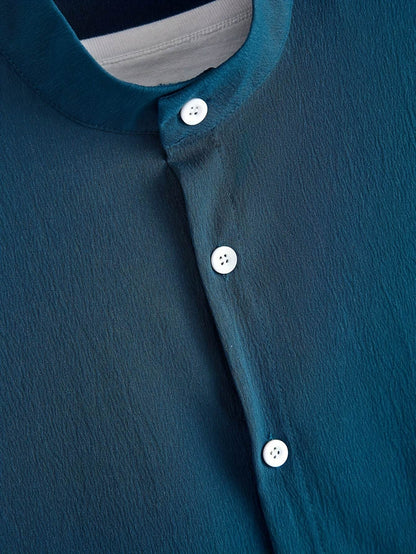 Stylish Men’s Solid Color Casual Shirt & Trouser Set - Perfect for Outings - Buy Center US