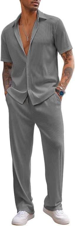 Buycenter Loose Short-Sleeved Trousers Leisure Suit - Multiple Colors Available - Buy Center US