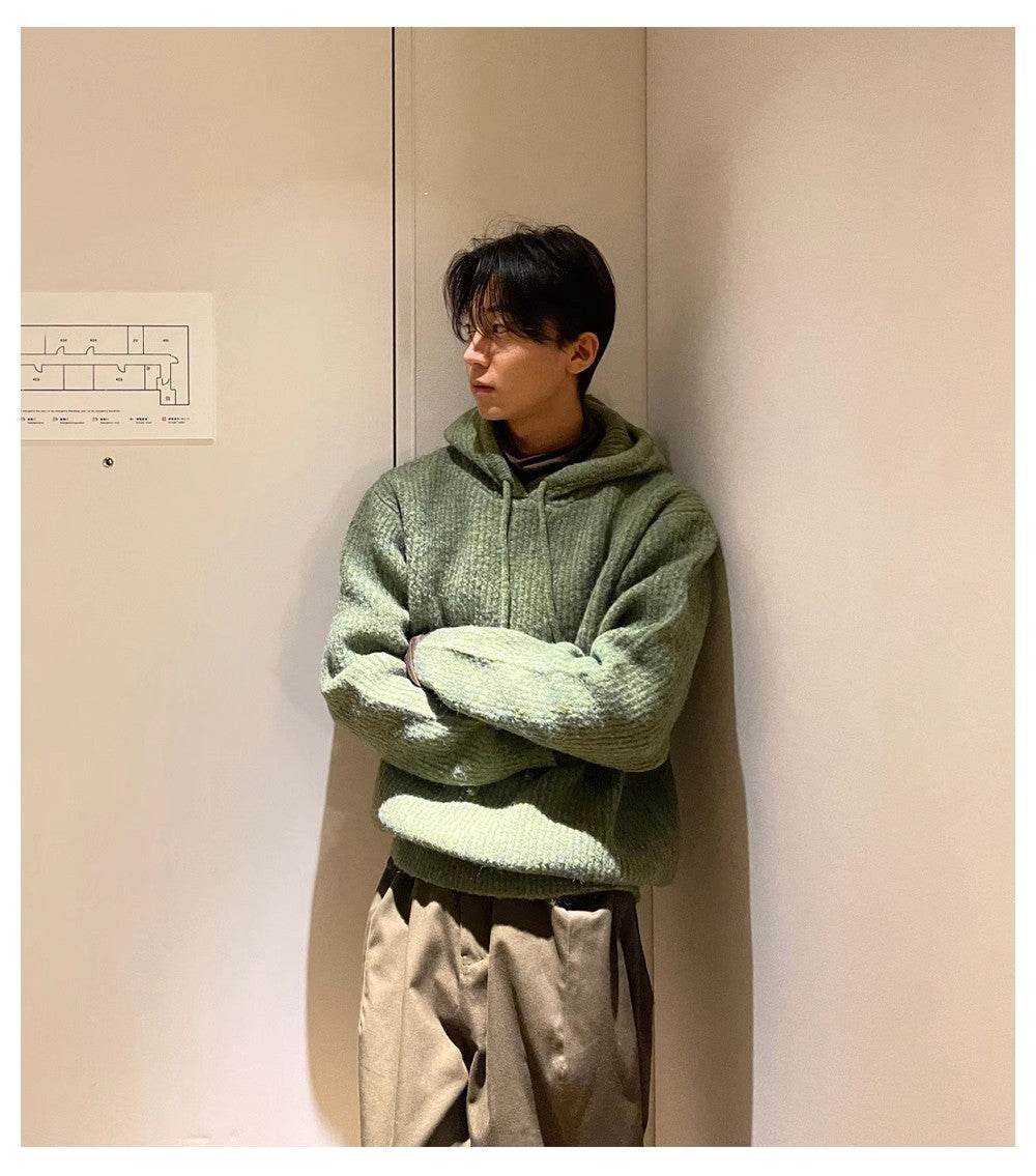 Buycenter Slouchy Thick Fluffy Sweater Jacket - Korean Style, Army Green - Buy Center US