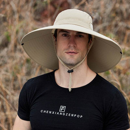 Men's Big Brim Bucket Hat - Waterproof Summer Shade with Neck Protection - Buy Center US