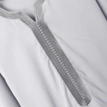 Buycenter Men's Ivory White Embroidery Robe - Sizes M to XXXX-L - Buy Center US