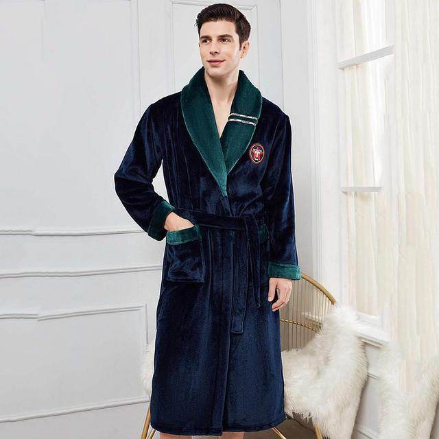 Buycenter Elegant Winter Flannel Robe Gown - Comfortable Casual Sleepwear - Buy Center US