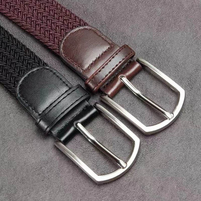 Buycenter Men's Casual Stretch Woven Leather Belt - Bohemian Style, Various Colors - Buy Center US