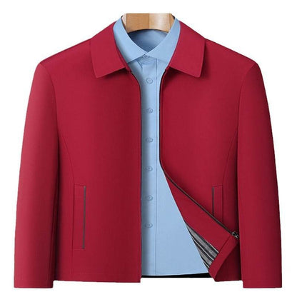 Buycenter Men's Business Casual Jacket - Stylish Lapels, Zipper Coat - Buy Center US