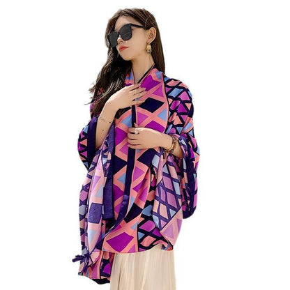 Sanya Seaside Women's Shawl Scarf - Warm & Sunshade for All Seasons - Buy Center US