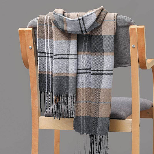 Buycenter British Plaid Cashmere Tassel Scarf for Couples & Kids - Buy Center US
