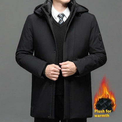 Buycenter Men's Thickened Jacket Coat - Plus Size Cotton, Polyester Blend - Buy Center US