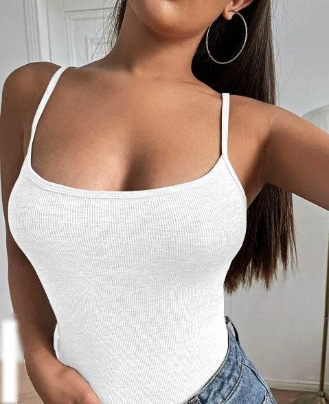 Solid Color Halter Top for Women - Backless Casual Crop Style - Buy Center US