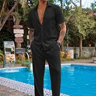 Buycenter Loose Short-Sleeved Trousers Leisure Suit - Multiple Colors Available - Buy Center US