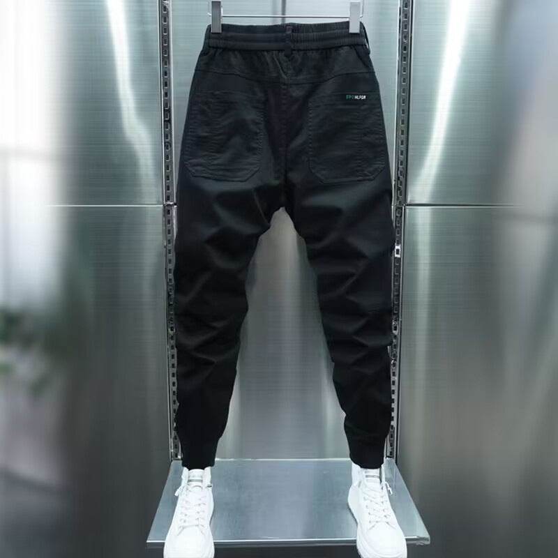 Solid Color Harem Trousers - Elastic Ankle-tied Casual Pants for Comfort - Buy Center US