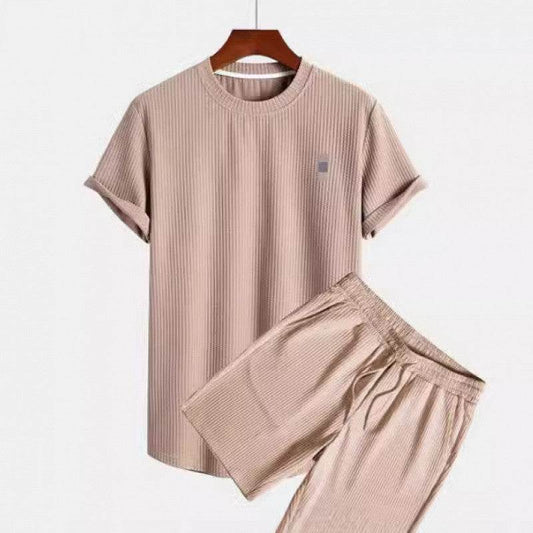 Buycenter Men's Short Sleeve Sports Suit - Casual Two-Piece Set for Summer - Buy Center US