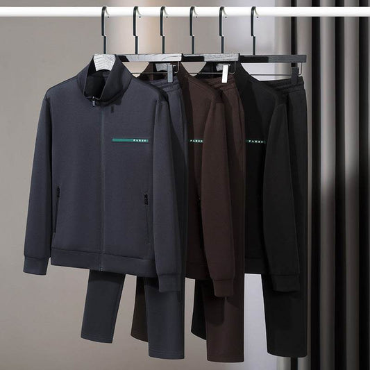 Buycenter High-End Two-Piece Casual Sports Suit for Men - Dark Gray, Black, Brown - Buy Center US