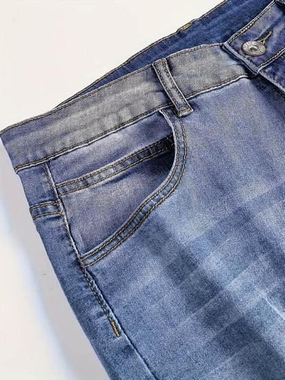 Slim-Fit Ripped Jeans for Men - Casual Fashion with Medium Stretch - Buy Center US
