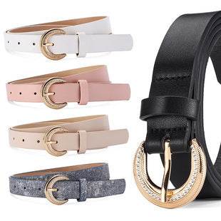 Buycenter Elegant Candy Color Belt - Fashionable Gold Buckle Accessory - Buy Center US