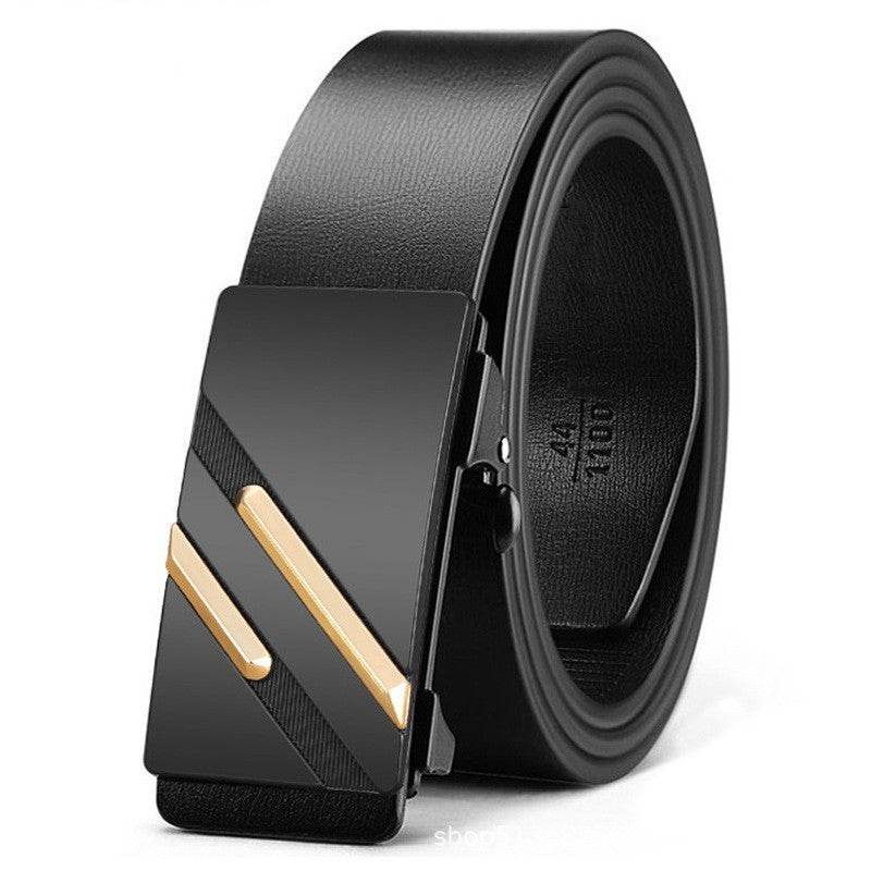 Buycenter Men's Automatic Buckle Belt - Two-layer Cowhide, Business Casual - Buy Center US