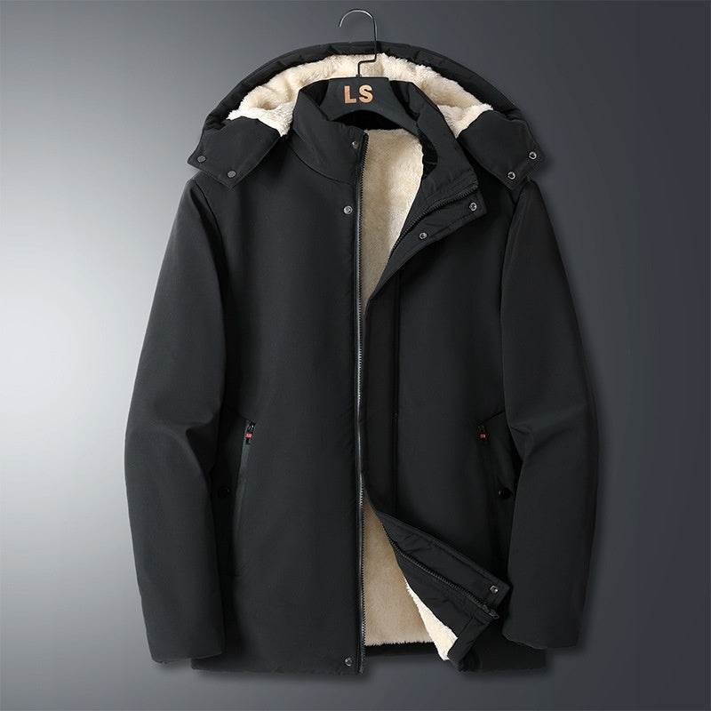 Buycenter Men's Winter Lambskin Jacket - Thickened & Warm Cotton Cardigan - Buy Center US