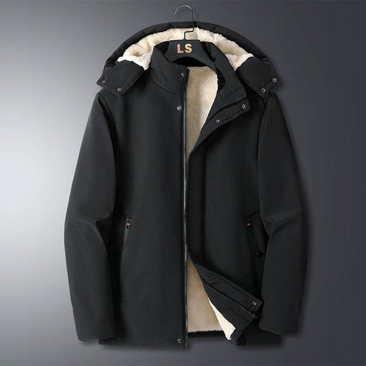 Buycenter Men's Winter Lambskin Jacket - Thickened & Warm Cotton Cardigan - Buy Center US