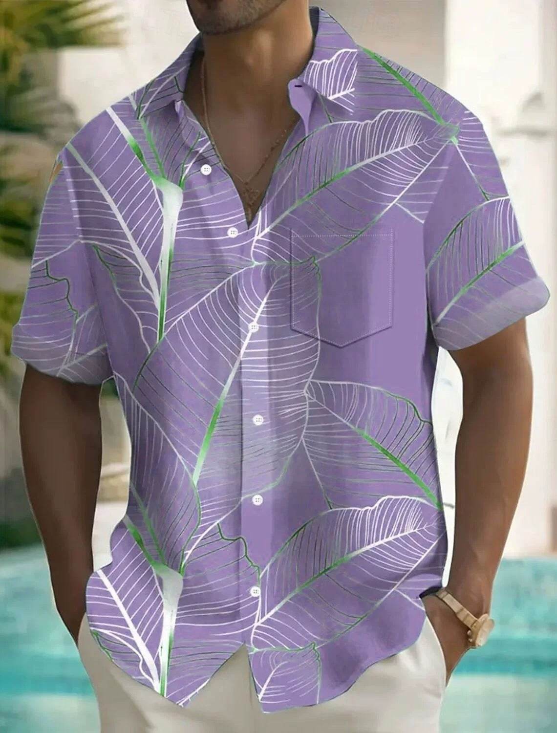 Buycenter Men's 3D Printed Short-Sleeved Shirt - Loose Casual Polyester Top - Buy Center US