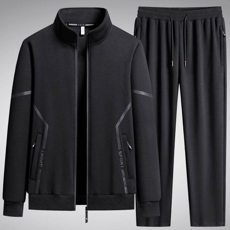 Buycenter Men's Fleece-Lined Sports Suit - Thick Two-Piece Set - Buy Center US