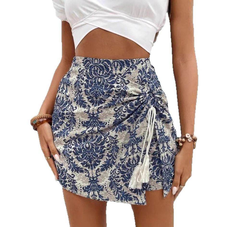 Women's Casual Retro Pattern Wrap Shorts - Temperament Commute Style - Buy Center US
