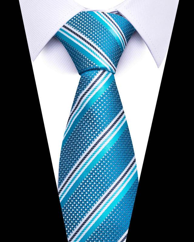 Buycenter 8cm Striped Tie - High-Quality Polyester for Professional Styling - Buy Center US