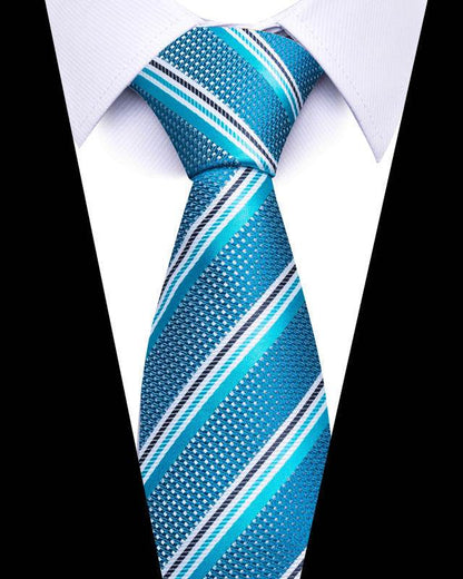 Buycenter 8cm Striped Tie - High-Quality Polyester for Professional Styling - Buy Center US