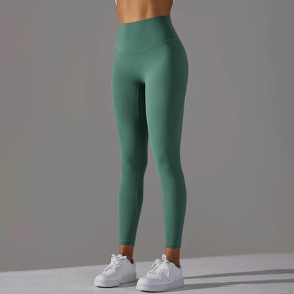 High Waist Cropped Pants - Breathable Nude Fit for Yoga & Fitness - Buy Center US