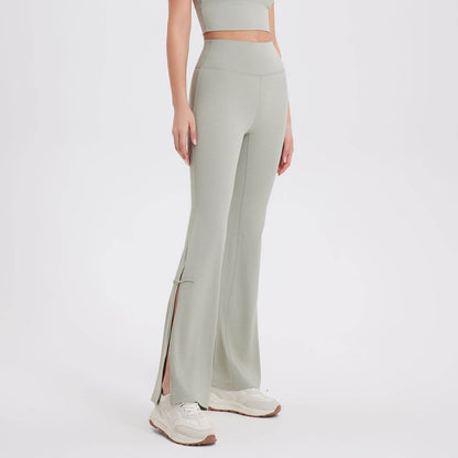 Peach High Waist Bell-Bottom Pants - Soft Moisture-Wicking Sportswear - Buy Center US
