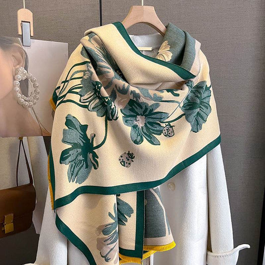 Cozy Double-sided Winter Scarf - Thicken Imitation Cashmere Shawl - Buy Center US