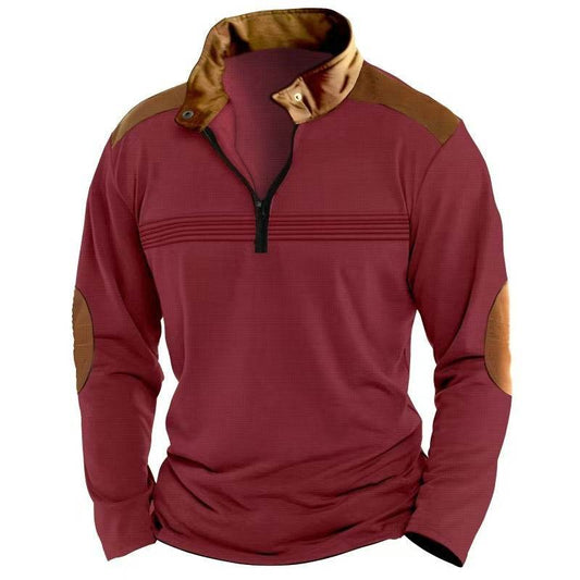 Buycenter Men's Long Sleeve Polo Shirt - Stylish Zipper Sports Top - Buy Center US