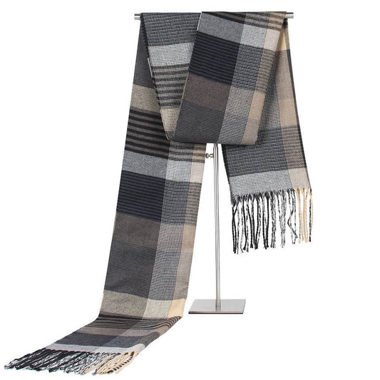 Buycenter Plaid Cashmere-like Scarf for Men - Warm Autumn & Winter Wear - Buy Center US