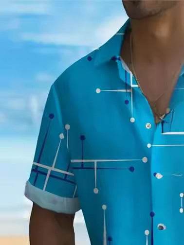 Men's Fashion Printed Short Sleeve Shirt - Slim Fit, Polyester Fabric - Buy Center US