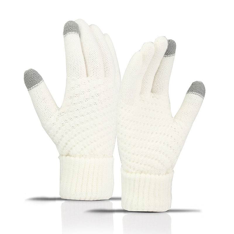 Warm Fleece-lined Cycling Gloves - Wind-proof Touchscreen Knitted Design - Buy Center US