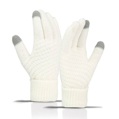 Warm Fleece-lined Cycling Gloves - Wind-proof Touchscreen Knitted Design - Buy Center US