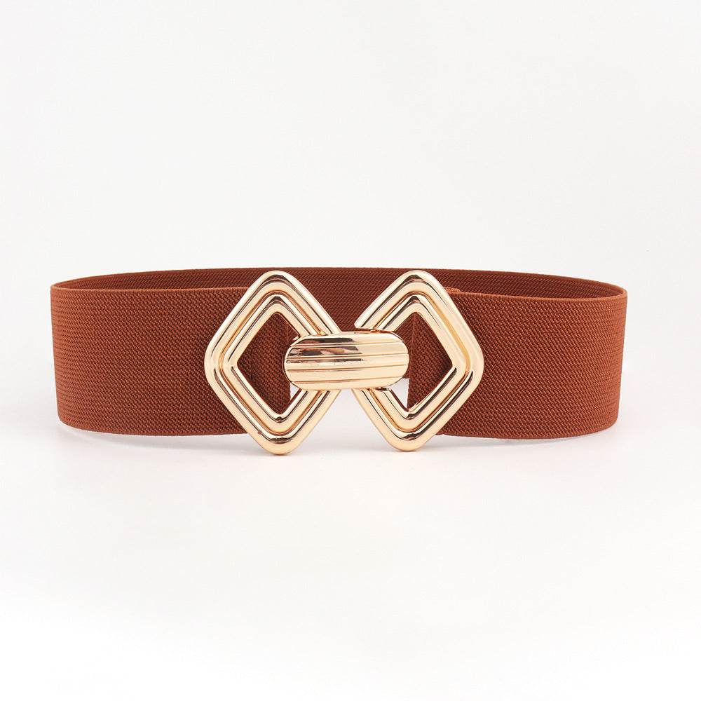 Stylish Wide Waist Elastic Belt for Women - Versatile PU Leather Design - Buy Center US