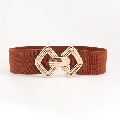 Stylish Wide Waist Elastic Belt for Women - Versatile PU Leather Design - Buy Center US