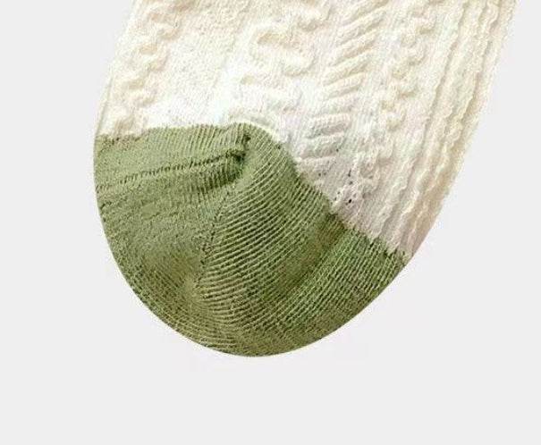 Cute Women's Summer Mid-Calf Socks - Flower & Stripe Patterns, 5 Pairs - Buy Center US