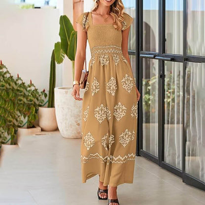 Vintage Bohemian Jumpsuit Suspender Pants - Wide Leg, Sleeveless Design - Buy Center US