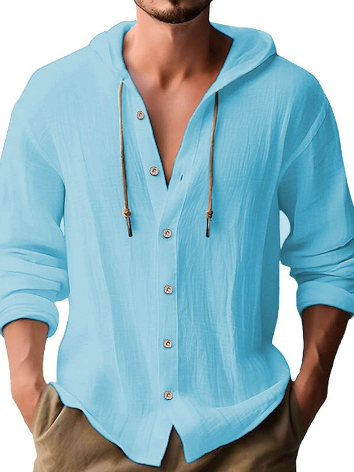 Buycenter Men's Casual Long-Sleeved Top - Stylish Cardigan in Various Colors - Buy Center US