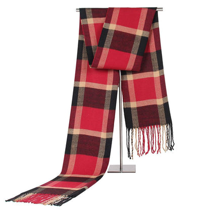Buycenter Men's Casual Plaid Scarf - Warm Imitation Cashmere Style - Buy Center US